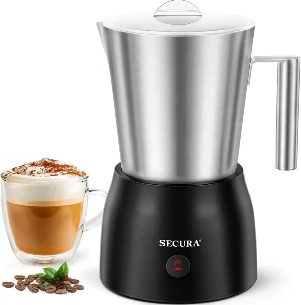 Secura Milk Frother, 17oz Stainless Steel Hot & Cold Foam Maker
