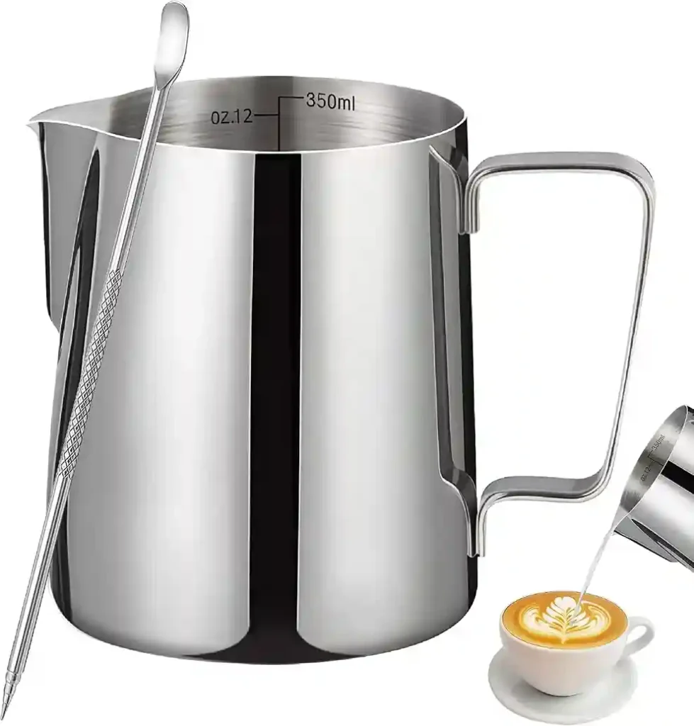 12oz Milk Frother Cup, Milk Frothing Pitcher with Decorating Pen