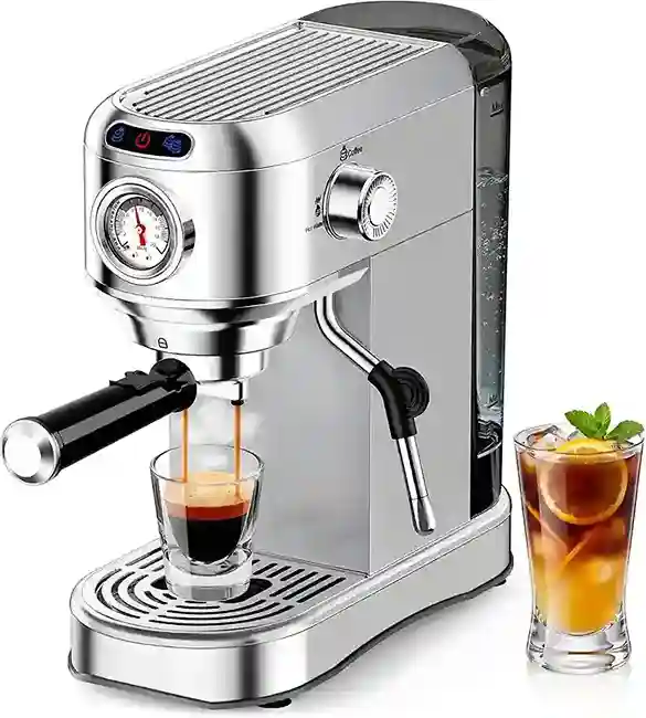Espresso Machine 20 Bar, Compact Espresso Coffee Machine with Milk Frother