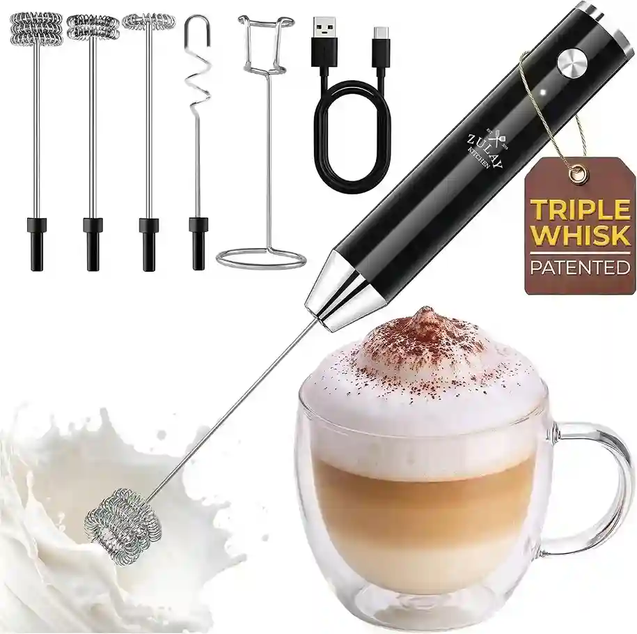  Zulay Kitchen Rechargeable Milk Frother Handheld