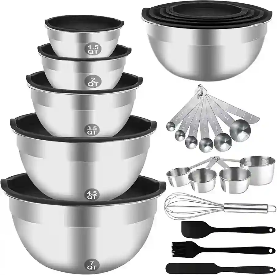 WEPSEN Mixing Bowls Set, 25PCS Stainless Steel